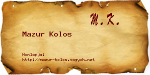 Mazur Kolos névjegykártya